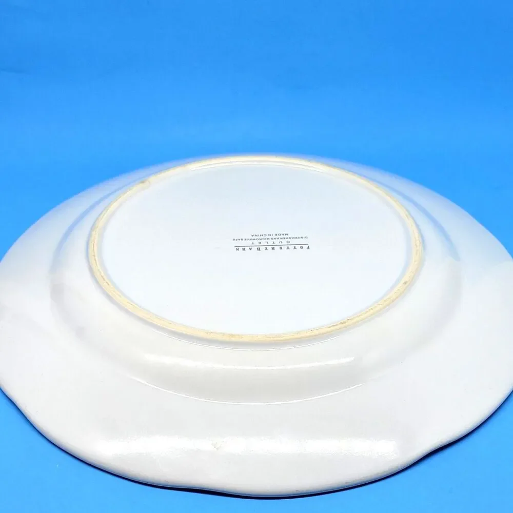 Pottery Barn Outlet White Beaded Scalloped 11 3/8
